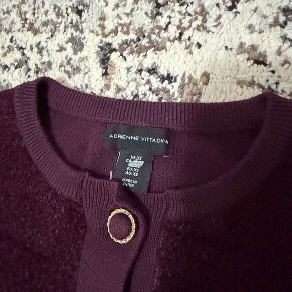 Adrienne Vittadini Burgundy Cardigan - Picture 3 of 6